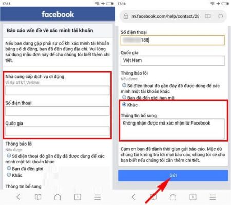 Gửi thông báo lỗi tới facebook Bạn thực hiện theo các bước sau: Bước 1: Truy cập vào đường link hỗ trợ của facebook: https://www.facebook.com/help/contact/283958118330524 và điền thông tin vào form.