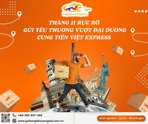 ✨ THÁNG 11 RỰC RỠ, GỬI YÊU THƯƠNG VƯỢT ĐẠI DƯƠNG CÙNG TIẾN VIỆT EXPRESS 🌊📦 🌟 Tháng 11 đã đến, mang theo không khí se lạnh và những dịp lễ hội cuối năm đầy ý nghĩa. Bạn muốn gửi những món quà yêu thương, những sản phẩm đặc biệt tới người thân, bạn bè ở nước ngoài? Hãy để 𝐓𝐢𝐞̂́𝐧 𝐕𝐢𝐞̣̂𝐭 𝐄𝐱𝐩𝐫𝐞𝐬𝐬 giúp bạn kết nối yêu thương không biên giới! Cam Kết Của Chúng Tôi: 🔹 Giá Cước Tiết Kiệm Đến 50%: Nhờ vào mối quan hệ hợp tác với các hãng chuyển phát nhanh hàng đầu, chúng tôi cam kết mang đến mức giá tốt nhất cho khách hàng. 💰✈️ 🔹 Thời Gian Giao Hàng Nhanh Nhất: Quy trình tối ưu giúp hàng hóa được vận chuyển nhanh chóng, tiết kiệm thời gian cho bạn. ⏱️🚀 🔹 Hỗ Trợ Làm Thủ Tục Hải Quan Miễn Phí: 𝐓𝐢𝐞̂́𝐧 𝐕𝐢𝐞̣̂𝐭 𝐄𝐱𝐩𝐫𝐞𝐬𝐬 hỗ trợ khách hàng từ A-Z, bao gồm cả việc làm thủ tục hải quan, đảm bảo hàng hóa thông quan dễ dàng. 📝✅