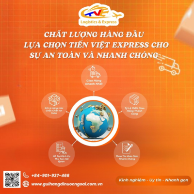 Trong lĩnh vực vận chuyển quốc tế, 𝐓𝐢𝐞̂́𝐧 𝐕𝐢𝐞̣̂𝐭 𝐄𝐱𝐩𝐫𝐞𝐬𝐬 tự hào mang đến dịch vụ hàng đầu với cam kết về chất lượng và tốc độ giao hàng vượt trội. Chúng tôi hiểu rằng thời gian là tài sản quý giá ⏰, vì vậy 𝐓𝐢𝐞̂́𝐧 𝐕𝐢𝐞̣̂𝐭 𝐄𝐱𝐩𝐫𝐞𝐬𝐬 cam kết giao hàng trong thời gian nhanh nhất nhờ vào quy trình tối ưu và đội ngũ chuyên nghiệp 💼 Ưu điểm khi gửi hàng tại 𝐓𝐢𝐞̂́𝐧 𝐕𝐢𝐞̣̂𝐭 𝐄𝐱𝐩𝐫𝐞𝐬𝐬 : Cam Kết Giao Hàng Nhanh Nhất 🚀: 𝐓𝐢𝐞̂́𝐧 𝐕𝐢𝐞̣̂𝐭 𝐄𝐱𝐩𝐫𝐞𝐬𝐬 tối ưu quy trình và đội ngũ chuyên nghiệp, cam kết giao hàng nhanh nhất, giúp bạn tiết kiệm thời gian và nhận hàng sớm nhất. Tỉ Lệ Giao Hàng Thành Công 100% ✅: Dịch vụ door-to-door với báo phát qua điện thoại hoặc email đến khi hàng vào tay người nhận, đảm bảo an toàn tuyệt đối. Tạo Đơn Hàng Dễ Dàng 📲: Bạn sẽ được cung cấp ngay mã vận đơn (AWB) để theo dõi hàng hóa mọi lúc, mọi nơi trên website của 𝐓𝐢𝐞̂́𝐧 𝐕𝐢𝐞̣̂𝐭 𝐄𝐱𝐩𝐫𝐞𝐬𝐬. Hỗ Trợ Thủ Tục, Thông Quan Miễn Phí 🛃: Đội ngũ chuyên gia giúp bạn xử lý nhanh chóng các thủ tục hải quan và miễn phí dịch vụ, đảm bảo hàng thông quan thuận lợi. Đóng Gói Miễn Phí, An Toàn 📦: Khách hàng nội thành TP.HCM sẽ được hỗ trợ đóng gói đúng cách, giúp hàng hóa được bảo vệ tối đa trong quá trình vận chuyển.