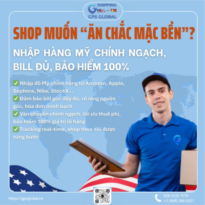 Đừng chỉ bán hàng — hãy bán uy tín & sự yên tâm, để khách quay lại mãi không rời. 🚀 GPS Global đồng hành cùng shop: ✅ Nhập đồ Mỹ chính hãng từ Amazon, Apple, Sephora, Nike, StockX... ✅ Đảm bảo bill gốc đầy đủ, rõ ràng nguồn gốc, hóa đơn minh bạch ✅ Vận chuyển chính ngạch, tối ưu thuế phí, bảo hiểm 100% giá trị lô hàng ✅ Tracking real-time, shop theo dõi được từng bước 💬 Shop cần nhập lẻ hay nhập lô? Đừng ngần ngại inbox ngay — GPS Global sẵn sàng tư vấn, báo giá siêu nhanh để bạn an tâm bứt phá doanh thu! 📞 LIÊN HỆ NGAY: 📞 Hotline Việt Nam: 028 3535 7576 📞Hotline Quốc tế: +1 (469) 288 5021 🌐 Web: gpsglobal.vn 🏢 Địa chỉ: HCM: 93 Trần Văn Dư, Phường 13, Quận Tân Bình, TP HCM HN: Tầng 2, Số 8, Ngõ 38 Phố Đặng Thùy Trâm, Phường Dịch Vọng Hậu, Quận Cầu Giấy, TP Hà Nội Cần Thơ: Số 520 Nguyễn Văn Linh, Long Hoà, Bình Thuỷ, TP Cần Thơ An Giang: Số 5, Đường Hùng Vương, Thị trấn Tri Tôn, Tỉnh An Giang 👉 COMMENT "GPS" HOẶC INBOX NGAY – ĐỘI NGŨ CHUYÊN NGHIỆP SẼ LIÊN HỆ BẠN SỚM NHÂT!! #GPSGlobal #GuiHangQuocTe #NhanhChongAnToan #DichVuChuyenPhatNhanh #VanchuyenToanCau #VậnChuyểnQuốcTế #GửiHàngTết #FreePickup #DHL #FedEx #UPS #TNT #GuiHangDiUc #guihangsingapore #vanchuyensinagpore #gpsglobal #giaohangsieutoc #vanchuyenuytin #chuyenphatnhanhnhatban #vanchuyenhangnhatban #guihangnhatban #vanchuyenhanghanquoc #guihanghanquoc