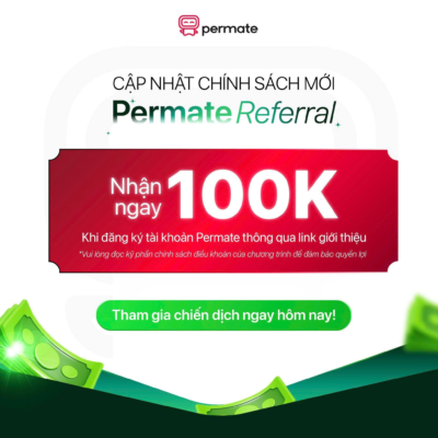Tặng ngay 100.000 VNĐ cho người được mời khi đăng ký tài khoản Permate qua link Referral! Permate chính thức triển khai chính sách thưởng mới cực hấp dẫn dành cho người được mời thông qua chiến dịch Referral: 👉Khi một người dùng mới đăng ký tài khoản Đối tác thành công thông qua link giới thiệu hợp lệ từ Publisher, người được mời sẽ nhận ngay 100.000 VNĐ vào ví hoa hồng trên hệ thống. 🔁 THƯỞNG KÉP HẤP DẪN 🎁 Publisher nhận ngay 20.000 VNĐ cho mỗi lượt giới thiệu hợp lệ 🎁 Người được mời nhận ngay 100.000 VNĐ khi đăng ký thành công qua link Referral Không cần chờ phát sinh đơn - không cần thao tác phức tạp Đăng ký là có tiền - nhận ngay từ bước đầu! 📌 Điều kiện áp dụng: ✅ Áp dụng cho tài khoản đăng ký mới qua link Referral hợp lệ ngay từ thời điểm chính sách có hiệu lực. Vui lòng đọc kỹ Chính sách & Điều khoản tại Website của Chương trình để đảm bảo quyền lợi. 💥 Đây là cơ hội SIÊU DỄ - SIÊU NHANH để bắt đầu kiếm tiền từ Affiliate! Vừa được nhận thưởng - vừa mở ra thu nhập bền vững cùng Permate. 👉 Tham gia ngay hôm nay để không bỏ lỡ làn sóng Referral đang bùng nổ! Đăng kí ngay : https://clearpmf.com/ql/e0poAH #PermateReferral #kiemtiencungPermate #Santiepthilienket #Gioithieukiemtien