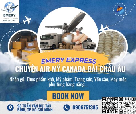 EMERY EXPRESS VẬN CHUYỂN QUỐC TẾ – VIỆT NAM ĐI NHẬT HÀN TỪ 85K Chuyên nhận: Thực phẩm khô, mỹ phẩm, đồ gia dụng Máy móc, phụ tùng, hàng cồng kềnh – siêu trọng Hàng quà biếu, hàng kinh doanh số lượng lớn Vận chuyển đường bay – đường biển linh hoạt Cước phí cực tốt – mốc 5kg, 10kg, 21kg,… Liên hệ: 0399 094 876 Lam Vũ ====================== 𝗖𝗢̂𝗡𝗚 𝗧𝗬 𝗧𝗡𝗛𝗛 𝗩𝗔̣̂𝗡 𝗖𝗛𝗨𝗬𝗘̂̉𝗡 𝗤𝗨𝗢̂́C TẾ EMERY. Văn phòng: 93 Trần Văn Dư, Phường 13, Quận Tân Bình, Tp. Hồ Chí Minh Văn phòng Hà Nội: 8 Ngõ 38 Đặng Thùy Trâm, Phường Cầu Giấy, TP.Hà Nội. #EMERYExpress #VanChuyenQuocTe #GuiHangDiUc #GuiHangDiCanada #VanChuyenVietNamUcCanada #VanChuyenGiaRe #DichVuVanChuyen #GiaoNhanTanNoi #HangHoaAnToan #NhanhChongTietKiem #GuiHangDiNuocNgoai #VanTaiQuocTe #ExpressDelivery #VietNamToAustralia #VietNamToCanada