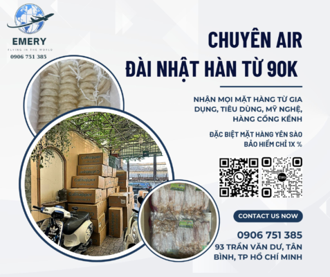 EMERY EXPRESS – Chuyên vận chuyển hàng hóa từ Việt Nam_Nhật Bản từ 90k uy tín hàng đầu! 🔹 Bạn cần gửi: 💼 Hàng kinh doanh – Mẫu hàng – Hàng order 🍜 Đặc sản, thực phẩm khô, mỹ phẩm, thuốc... ➡️ Chúng tôi đều nhận gửi TẬN NƠI – GIAO TẬN 🚛 Dịch vụ chuyên nghiệp, hỗ trợ tận tâm: ✅ Gửi đường bay nhanh chỉ từ 3–5 ngày ✅ Giá siêu hợp lý theo mốc 5kg, 10kg, 20kg,… ✅ Theo dõi đơn hàng – Cập nhật thường xuyên ✅ 100% bảo hiểm hàng hóa – Không lo thất lạc 📞 Hotline/Zalo: 0399 094 876 (LAM)