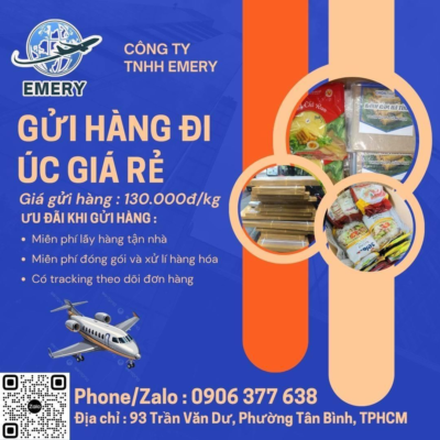 Đơn vị gửi hàng đi Úc giá rẻ uy tín 💥Bên em cam kết 💥 Miễn phí đóng gói, bao bì, nhãn mác, hút chân không,.. Miễn phí các thủ tục (không mất bất kì phí nào ) Hàng đi thành công 100% Bao thuế Có chuyến bay các ngày trong tuần GIÁ CHỈ 130.000Đ/KG 👉 Hãy gọi ngay 𝐄𝐌𝐄𝐑𝐘 𝐄𝐗𝐏𝐑𝐄𝐒𝐒 - 𝟎𝟗𝟎𝟔 𝟑𝟕𝟕 𝟔𝟑𝟖 để được lo trọn gói thủ tục gửi hàng với giá ưu đãi