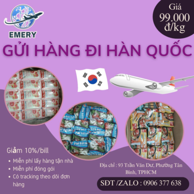Ship to Korea – Affordable Rates, Fast Delivery! Need to send packages to Korea? Don’t worry about the cost or delivery time! EMERY Express brings you the perfect shipping solution: ✈ Best shipping rates – highly competitive in the market. ✈ Fast and secure delivery – guaranteed safety and reliability. ✈ All-in-one support – packaging and customs procedures handled for you. Whether you’re sending gifts to loved ones or business parcels, everything is now easier than ever! 👉 Call EMERY EXPRESS – +84 906 377 638 for full-service shipping at the best price!
