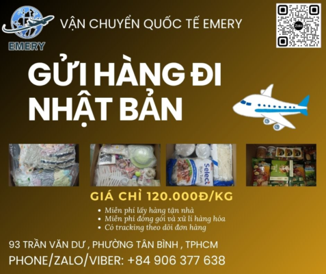 Affordable Shipping to Japan with EMERY Express JP✈️ If you’re worried about complicated procedures, don’t be! We’ll handle everything for you — from packing and customs declaration to door-to-door delivery in Japan. Let us take care of every step so you can ship with peace of mind. 🌵 Fast and reliable delivery 🌵 Door-to-door pickup and delivery service 🌵 Free packaging support 🌵 Friendly and dedicated customer service team 📞 Call EMERY – +84 906 377 638 We’ll take care of your entire shipping process quickly and affordably! EMERY COMPANY LIMITED – Flying in the World 📞 Phone: +84 906 377 638 (Ms. Chi) 📍 Shipping Address: 93 Tran Van Du Street, Tan Binh Ward, Ho Chi Minh City