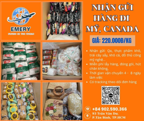 📦 SHIP TO THE USA & CANADA FROM ONLY 220,000 VND/KG 🇻🇳✈️🇺🇸🇨🇦 Need to send food, clothes, medicine, cosmetics, or business goods from Vietnam to the USA or Canada? 👉 EMERY EXPRESS – Your trusted, fast, and affordable international shipping partner! ✅ Prices starting from 220,000 VND/kg ✅ Delivery time: 4 – 9 working days ✅ Door-to-door service – Fast, safe, and reliable ✅ Free services: packaging, labeling, and customs declaration ✅ 24/7 shipment tracking – Dedicated customer support 📞 Contact us now for consultation and the best offers! 📱 Call/Zalo: +84 902 590 366 (Ms. Trang) — 🌏 EMERY EXPRESS – INTERNATIONAL SHIPPING SERVICE 🏢 HCMC: 93 Trần Văn Dư, Tân Bình District 🏢 Hanoi: No. 8/38 Đặng Thùy Trâm, Cầu Giấy District 🌐 Website: https://emeryshipping.blogspot.com/