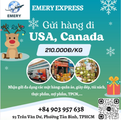 🎀 Emery Express cung cấp đa dạng các dịch vụ vận chuyển và nhận vận chuyển đa dạng các mặt hàng đi Mỹ, Canada 🎀 Khi gửi hàng tại Emery Express chúng tôi hỗ trợ 🌟Cam kết thời gian xử lí và giao hàng nhanh nhất 🌟Hàng hóa được hỗ trợ xử lí miễn phí, thùng carton, bao bì, tem nhãn, hút chân không,.. 🌟 Hỗ trợ thủ tục thông quan hàng hóa 🌟 Nhận hàng tận nhà - Giao hàng tận nơi ☎️ Liên hệ ngay zalo/call: +84 903 957 638 để được tư vấn khách nhé !