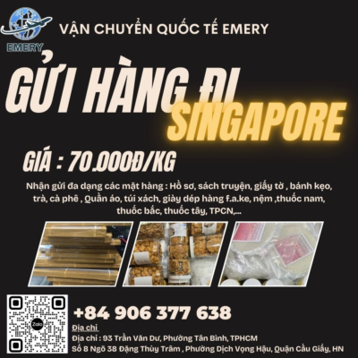 Nếu bạn lo lắng về thủ tục phức tạp, chúng tôi sẽ giúp bạn giải quyết nhanh chóng. Từ việc đóng gói, khai báo hải quan cho đến giao hàng tận nơi tại Singapore, chúng tôi sẽ chăm sóc từng bước để bạn không phải bận tâm. 🌵Thời gian nhanh chóng, rõ ràng 🌵Hỗ trợ lấy hàng tận nơi và giao hàng tận tay người nhận. 🌵Đóng gói miễn phí 🌵Đội ngũ nhân viên CSKH nhiệt tình Hãy gọi ngay 𝐄𝐌𝐄𝐑𝐘 𝐄𝐗𝐏𝐑𝐄𝐒𝐒 - 𝟎𝟗𝟎𝟔 𝟑𝟕𝟕 𝟔𝟑𝟖 để được lo trọn gói thủ tục gửi hàng