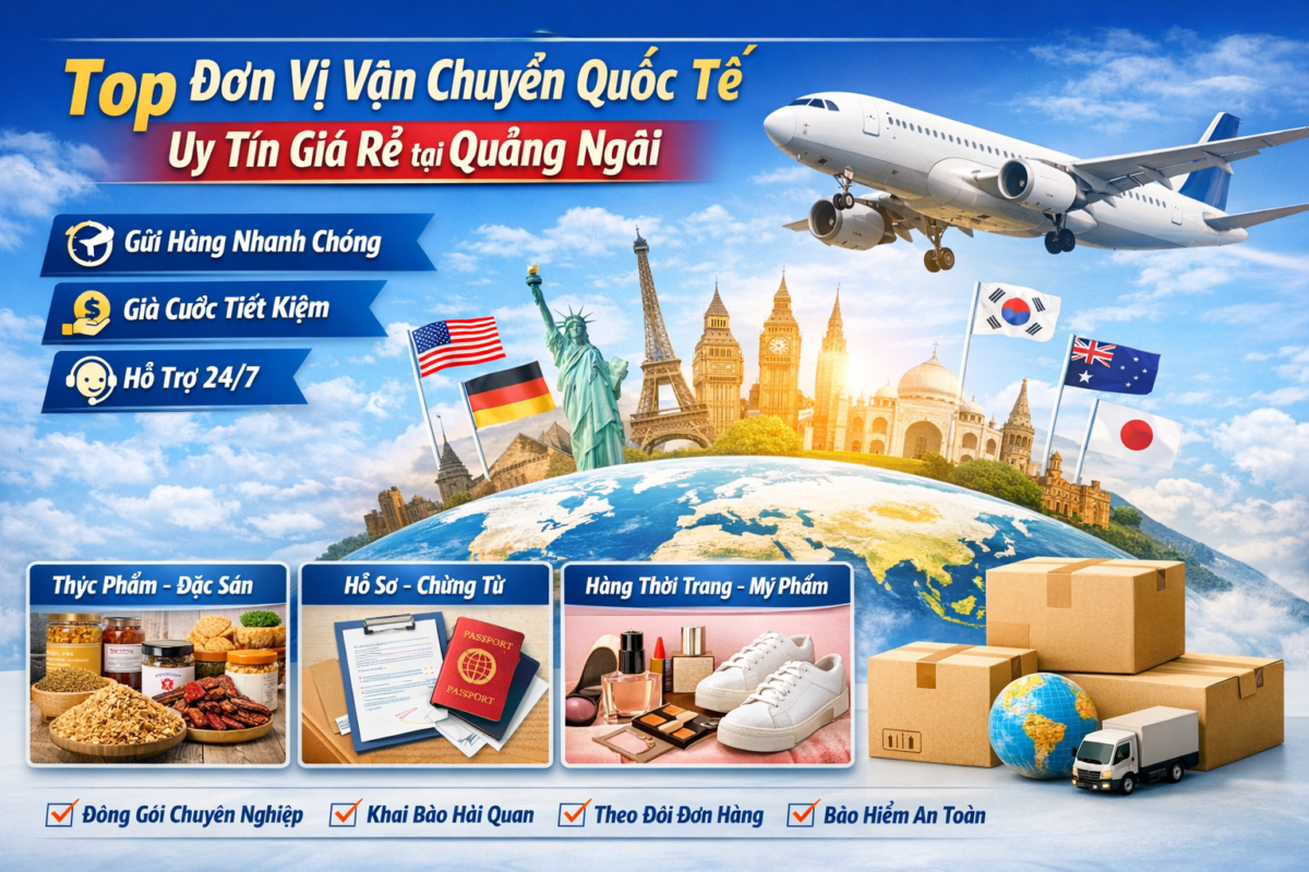 Top đơn vị vận chuyển quốc tế uy tín giá rẻ tại Quảng Ngãi

Trong bối cảnh nhu cầu gửi hàng quốc tế từ Quảng Ngãi ngày càng tăng – từ gửi quà cho người thân ở nước ngoài, hàng hóa cho du học sinh, đến xuất khẩu nhỏ lẻ cho đối tác – việc lựa chọn đơn vị vận chuyển quốc tế uy tín, giá rẻ là yếu tố vô cùng quan trọng.

Vậy đâu là top đơn vị vận chuyển quốc tế tại Quảng Ngãi được nhiều khách hàng tin tưởng hiện nay? Hãy cùng tìm hiểu ngay dưới đây.

✈️ Tiêu chí đánh giá đơn vị vận chuyển quốc tế uy tín tại Quảng Ngãi

Một đơn vị vận chuyển quốc tế chất lượng cần đáp ứng các tiêu chí sau:

✅ Thời gian vận chuyển nhanh, đúng hẹn

✅ Giá cước cạnh tranh, minh bạch

✅ Nhận gửi đa dạng mặt hàng: thực phẩm khô, quà biếu, mỹ phẩm, hàng cá nhân, hồ sơ, chứng từ…

✅ Hỗ trợ đóng gói – khai báo hải quan – theo dõi đơn hàng

✅ Chính sách bảo hiểm, đền bù rõ ràng

✅ Tư vấn tận tâm, hỗ trợ khách hàng 24/7

🌍 Top đơn vị vận chuyển quốc tế uy tín giá rẻ tại Quảng Ngãi
⭐ 1. Đơn vị vận chuyển quốc tế chuyên nghiệp – Nhận hàng toàn Quảng Ngãi

Nhận hàng tận nhà tại TP Quảng Ngãi và các huyện

Gửi hàng đi Mỹ, Úc, Canada, Nhật Bản, Hàn Quốc, Châu Âu, Trung Quốc, Đài Loan, Singapore…

Thời gian vận chuyển nhanh từ 3–7 ngày tùy tuyến

Giá cước tiết kiệm – ưu đãi cho khách gửi thường xuyên

Theo dõi đơn hàng minh bạch, rõ ràng

👉 Phù hợp cho cá nhân, shop online, doanh nghiệp nhỏ

⭐ 2. Đơn vị liên kết các hãng lớn (DHL, FedEx, UPS…)

Đảm bảo tiêu chuẩn vận chuyển quốc tế

Phù hợp gửi chứng từ, hồ sơ, hàng giá trị cao

Dịch vụ chuyên nghiệp, độ an toàn cao

👉 Phù hợp cho doanh nghiệp, khách hàng cần gấp

⭐ 3. Đơn vị vận chuyển giá rẻ – tối ưu chi phí

Chuyên tuyến hàng hóa phổ thông

Giá cước cạnh tranh

Hỗ trợ khách gửi số lượng lớn

👉 Phù hợp cho hàng kinh doanh, gửi thường xuyên

📦 Nhận gửi đa dạng mặt hàng

Thực phẩm khô, đặc sản địa phương

Quần áo, giày dép, mỹ phẩm

Hàng cá nhân, quà tặng

Hồ sơ, giấy tờ, chứng từ

Hàng kinh doanh (theo quy định)

💡 Vì sao nên chọn đơn vị vận chuyển quốc tế uy tín tại Quảng Ngãi?

🔹 Tiết kiệm thời gian & chi phí

🔹 Hạn chế rủi ro thất lạc, задерж hàng

🔹 Được tư vấn tuyến vận chuyển phù hợp nhất

🔹 Yên tâm từ khâu nhận hàng đến giao tận tay người nhận

📞 Liên hệ tư vấn & báo giá

Nếu bạn đang tìm đơn vị vận chuyển quốc tế uy tín – giá rẻ tại Quảng Ngãi, đừng ngần ngại liên hệ để được:

✔️ Tư vấn miễn phí

✔️ Báo giá nhanh chóng

✔️ Hỗ trợ trọn gói A–Z

👉 Gửi hàng quốc tế từ Quảng Ngãi – An tâm, nhanh chóng, tiết kiệm!