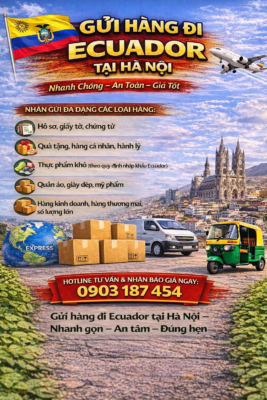 🇪🇨✈️ SHIPPING TO ECUADOR FROM HANOI – FAST, SAFE & AFFORDABLE ✈️🇪🇨 Are you looking to send goods from Hanoi to Ecuador for your relatives, international students, overseas workers, or business partners? 👉 We provide reliable, professional, and on-time international shipping services to Ecuador, offering full door-to-door support from pickup to final delivery. 📦 WE ACCEPT A WIDE RANGE OF CARGO: 📄 Documents, paperwork, and certificates 🎁 Gifts, personal items, and luggage 🍪 Dried food products (in compliance with Ecuadorian import regulations) 👕👟 Clothing, footwear, and cosmetics 📦 Commercial goods and bulk shipments 🚀 WHY CHOOSE OUR ECUADOR SHIPPING SERVICE FROM HANOI? ✅ Door-to-door pickup in Hanoi ✅ Secure packing according to international standards ✅ Full customs declaration & clearance support ✅ Fast transit time: 7–10 days ✅ Transparent and accurate shipment tracking ✅ Door-to-door delivery across Ecuador 🌍 DELIVERY TO ALL MAJOR CITIES IN ECUADOR: Quito Guayaquil Cuenca Ambato Manta 👉 And all other areas throughout Ecuador 💰 COMPETITIVE RATES – CLEAR & TRANSPARENT QUOTATIONS Shipping fees based on weight and cargo type Special discounts for frequent and bulk shipments No hidden charges guaranteed 📞 HOTLINE FOR CONSULTATION & INSTANT QUOTATION: 👉 +84 903 187 454 📍 SHIPPING TO ECUADOR FROM HANOI – Fast – Secure – On-time Contact us today for free consultation and the best available rates! #laichauexpress #lamdongexpress #langsonexpress #laocaiexpress #longanexpress #namdinhexpress #ngheanexpress #ninhbinhexpress #ninhthuanexpress #phuthoexpress #phuyenexpress #quangbinhexpress #quangnamexpress #quangngaiexpress #quangninhexpress #quangtriexpress #Soctrangexpress #sonlaexpress #tayninhexpress #thaibinhexpress #thainguyenexpress #thanhhoaexpress #thuathienhueexpress #tiengiangexpress #tphcmexpress #travinhexpress #tuyenquangexpress #vinhlongexpress #vinhphucexpress #yenbaiexpress #bariavungtauexpress #baclieuexpress #camauexpress