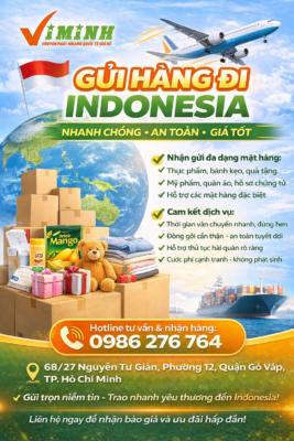 🇮🇩✈️ GỬI HÀNG ĐI INDONESIA – NHANH CHÓNG • AN TOÀN • GIÁ TỐT ✈️🇮🇩 Bạn đang cần gửi hàng đi Indonesia cho người thân, bạn bè, du học sinh hay đối tác kinh doanh? 👉 Chúng tôi cung cấp dịch vụ vận chuyển quốc tế uy tín, hỗ trợ tận tâm từ A–Z. 🔹 Nhận gửi đa dạng mặt hàng: ✔️ Thực phẩm khô, bánh kẹo, quà tặng ✔️ Mỹ phẩm, quần áo, hàng tiêu dùng ✔️ Hồ sơ, chứng từ, hàng kinh doanh ✔️ Hỗ trợ tư vấn các mặt hàng đặc biệt theo quy định 🔹 Cam kết dịch vụ: 🚀 Thời gian vận chuyển nhanh, đúng hẹn 📦 Đóng gói cẩn thận – an toàn tuyệt đối 📝 Hỗ trợ thủ tục hải quan, khai báo rõ ràng 💰 Cước phí cạnh tranh – minh bạch, không phát sinh 📞 Hotline tư vấn & nhận hàng: 0986 276 764 🏠 Địa chỉ: 68/27 Nguyễn Tư Giản, Phường 12, Quận Gò Vấp, TP. Hồ Chí Minh ✨ Gửi trọn niềm tin – Trao nhanh yêu thương đến Indonesia! 📩 Inbox hoặc gọi ngay để được báo giá chi tiết và ưu đãi hôm nay!