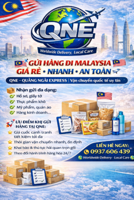 🇲🇾✈️ GỬI HÀNG ĐI MALAYSIA GIÁ RẺ – NHANH – AN TOÀN ✈️🇲🇾 QNE – QUẢNG NGÃI EXPRESS | VẬN CHUYỂN QUỐC TẾ UY TÍN Bạn cần gửi hàng đi Malaysia cho người thân, bạn bè hay đối tác kinh doanh nhưng còn băn khoăn về chi phí – thời gian – thủ tục? 👉 QNE – Quảng Ngãi Express chính là giải pháp NHANH – TIẾT KIỆM – AN TÂM dành cho bạn! 📦 QNE NHẬN GỬI HÀNG ĐI MALAYSIA BAO GỒM: ✅ Hồ sơ, giấy tờ, chứng từ ✅ Thực phẩm khô, đặc sản Việt Nam ✅ Mỹ phẩm, quần áo, giày dép ✅ Hàng cá nhân, quà tặng ✅ Hàng kinh doanh, hàng xuất khẩu 🚀 ƯU ĐIỂM KHI GỬI HÀNG TẠI QNE: ⭐ Giá cước cạnh tranh – tiết kiệm tối đa ⭐ Thời gian vận chuyển nhanh, ổn định ⭐ Hỗ trợ đóng gói – hút chân không – dán nhãn đạt chuẩn quốc tế ⭐ Khai báo & thủ tục hải quan trọn gói ⭐ Theo dõi hành trình hàng hóa 24/7 💙 QNE – QUẢNG NGÃI EXPRESS CAM KẾT: ✔️ Giao hàng đúng hẹn – an toàn tuyệt đối ✔️ Minh bạch chi phí – không phát sinh ✔️ Tư vấn tận tâm trước & sau khi gửi 📞 LIÊN HỆ NGAY ĐỂ ĐƯỢC TƯ VẤN & BÁO GIÁ TỐT NHẤT 📱 Hotline: 0937 606 439 / 0704 679 939 👉 📌 Kho HCM: 68 Nguyễn Tử Giản, P. An Hội Tây, TP.HCM 👉 📌 Kho Hà Nội: Ngõ 28 Đại Linh, Quận Nam Từ Liêm, Hà Nội Website: https://quangngaiexpress76.blogspot.com/ 🌍 Worldwide Delivery – Local Care 👉 Inbox hoặc gọi ngay để được báo giá nhanh trong vài phút! 🚚✨ #QuangNgaiExpress #GuiHangDiNuocNgoai #GuiHangDiMy #GuiHangDiUc #GuiHangQuocTe #ChuyenPhatNhanh #GuiHangUyTin