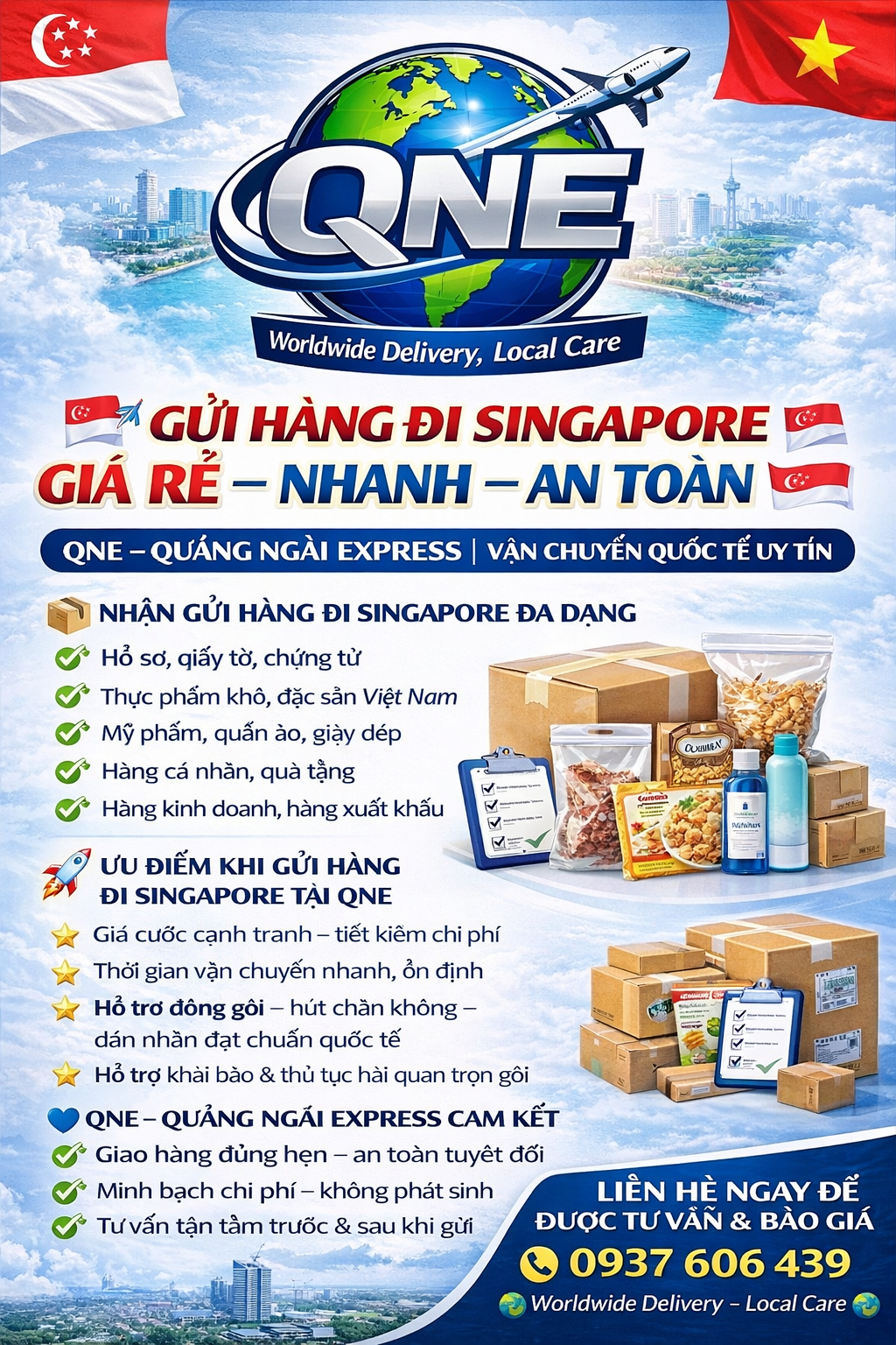 🇸🇬✈️ GỬI HÀNG ĐI SINGAPORE GIÁ RẺ – NHANH – AN TOÀN ✈️🇸🇬 QNE – QUẢNG NGÃI EXPRESS | VẬN CHUYỂN QUỐC TẾ UY TÍN Bạn cần gửi hàng đi Singapore cho người thân, bạn bè hay đối tác kinh doanh nhưng lo chi phí cao, thủ tục phức tạp? 👉 QNE – Quảng Ngãi Express mang đến dịch vụ gửi hàng đi Singapore GIÁ RẺ – NHANH CHÓNG – AN TÂM TUYỆT ĐỐI! ________________________________________ 📦 NHẬN GỬI HÀNG ĐI SINGAPORE ĐA DẠNG ✅ Hồ sơ, giấy tờ, chứng từ ✅ Thực phẩm khô, đặc sản Việt Nam ✅ Mỹ phẩm, quần áo, giày dép ✅ Hàng cá nhân, quà tặng ✅ Hàng kinh doanh, hàng xuất khẩu ________________________________________ 🚀 ƯU ĐIỂM KHI GỬI HÀNG ĐI SINGAPORE TẠI QNE ⭐ Giá cước cạnh tranh – tiết kiệm chi phí ⭐ Thời gian vận chuyển nhanh, ổn định ⭐ Hỗ trợ đóng gói – hút chân không – dán nhãn đạt chuẩn quốc tế ⭐ Hỗ trợ khai báo & thủ tục hải quan trọn gói ⭐ Theo dõi hành trình hàng hóa 24/7 ________________________________________ 💙 QNE – QUẢNG NGÃI EXPRESS CAM KẾT ✔️ Giao hàng đúng hẹn – an toàn tuyệt đối ✔️ Minh bạch chi phí – không phát sinh ✔️ Tư vấn tận tâm trước & sau khi gửi ________________________________________ 📞 LIÊN HỆ NGAY ĐỂ ĐƯỢC TƯ VẤN & BÁO GIÁ QNE – QUẢNG NGÃI EXPRESS 📱 Hotline: 0937 606 439 / 0704 679 939 👉 📌 Kho HCM: 68 Nguyễn Tử Giản, P. An Hội Tây, TP.HCM 👉 📌 Kho Hà Nội: Ngõ 28 Đại Linh, Quận Nam Từ Liêm, Hà Nội Website: https://quangngaiexpress76.blogspot.com/ 🌍 Worldwide Delivery – Local Care #QuangNgaiExpress #GuiHangDiNuocNgoai #GuiHangDiMy #GuiHangDiUc #GuiHangQuocTe #ChuyenPhatNhanh #GuiHangUyTin