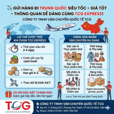 ✈️ GỬI HÀNG ĐI TRUNG QUỐC SIÊU TỐC – GIÁ TỐT – THÔNG QUAN DỄ DÀNG CÙNG TCG EXPRESS! Bạn cần gửi quà tặng, đặc sản quê hương cho người thân, bạn bè đang sinh sống, học tập tại Trung Quốc? Hay bạn là doanh nghiệp, chủ shop kinh doanh cần gửi hàng mẫu thương mại, tài liệu hỏa tốc hoặc hàng hóa hoàn trả cho các đối tác, xưởng sản xuất tại Quảng Châu, Thâm Quyến, Thượng Hải, Bắc Kinh...? Đừng lo lắng về thủ tục phức tạp! Công ty TNHH Vận chuyển Quốc tế TCG sẽ mang đến cho bạn giải pháp chuyển phát nhanh đi Trung Quốc An toàn – Tối ưu – Nhanh gọn nhất. ✨ NHỮNG LỢI THẾ VƯỢT TRỘI KHI CHỌN TCG EXPRESS: Thời gian siêu tốc: Chặng bay ngắn và lịch bay dày đặc giúp bưu kiện của bạn đến nơi chỉ từ 2 - 4 ngày làm việc (Door-to-Door). Cước phí cực kỳ cạnh tranh: Chính sách giá siêu tốt cho tuyến Trung Quốc, có mức chiết khấu cực sâu cho các kiện hàng nặng hoặc khách hàng gửi số lượng lớn, đều đặn. Dịch vụ hỗ trợ trọn gói miễn phí: Hỗ trợ đóng gói thùng carton đạt chuẩn, dán nhãn và hút chân không thực phẩm (Vacuum sealer) hoàn toàn MIỄN PHÍ. Đội ngũ chuyên nghiệp hỗ trợ chuẩn hóa chứng từ, khai báo hải quan và tư vấn chi tiết quy định nhập khẩu để hàng thông quan mượt mà. Theo dõi lộ trình minh bạch: Cung cấp mã tracking trực tuyến cập nhật liên tục 24/7 giúp bạn dễ dàng theo dõi và quản lý bưu kiện của mình từ lúc gửi đến khi giao tận tay. 📦 TCG NHẬN VẬN CHUYỂN ĐA DẠNG CÁC MẶT HÀNG ĐI TRUNG QUỐC: Đặc sản & Thực phẩm khô: Cà phê, trà, bánh tráng, các loại hạt khô (hạt điều, hướng dương...), gia vị Việt Nam... (Lưu ý: Hàng thực phẩm cần tuân thủ nghiêm ngặt quy định kiểm dịch của Trung Quốc). Thời trang & Phụ kiện: Quần áo, giày dép, túi xách, ví da, đồ dùng cá nhân, quà lưu niệm... Mỹ phẩm & Chăm sóc sắc đẹp: Kem dưỡng da, son môi, mặt nạ dưỡng chất, dụng cụ làm nail, mi giả, tóc giả... Hàng mẫu & Bưu phẩm hỏa tốc: Hồ sơ, chứng từ, tài liệu quan trọng, hàng mẫu thử nghiệm của doanh nghiệp, hàng hóa đổi trả xưởng. 🎁 ƯU ĐÃI ĐẶC BIỆT THÁNG NÀY: Nhận ngay ưu đãi giảm giá hấp dẫn và hỗ trợ đóng gói miễn phí khi liên hệ với TCG ngày hôm nay! 👉 Inbox ngay cho Fanpage hoặc gọi trực tiếp Hotline/Zalo để đội ngũ TCG tư vấn và đến lấy hàng tận nơi cho bạn! 🏢 CÔNG TY TNHH VẬN CHUYỂN QUỐC TẾ TCG 📍 Địa chỉ: 11 Đường DC7, Phường Tây Thạnh, TP. Hồ Chí Minh, Việt Nam 📞 Hotline/Zalo: 0704 679 939 / 0937 606 439 #TCGExpress #Vanchuyenquocte #GuihangdiTrungQuoc #ShiphangdiChina #Guihanggiare #ChuyenphatnhanhTrungQuoc #Guihanghcm #GuihangdiTrung